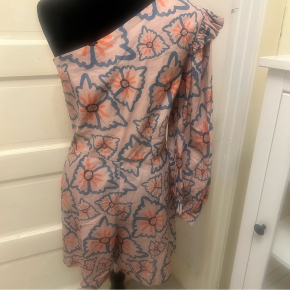 NEW Anthropologie Atelier 1756 Nadia Floral One-Shoulder Romper Coquette Medium - Picture 9 of 12